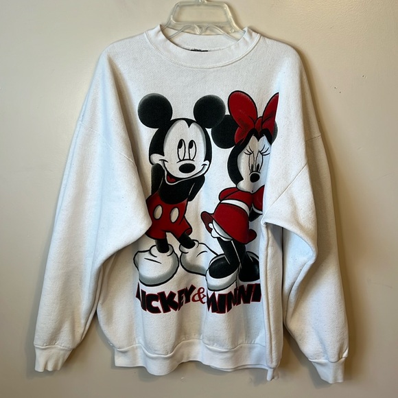 Disney Y2K Vintage XL Mickey & Minnie Crewneck Sweatshirt - Picture 1 of 11